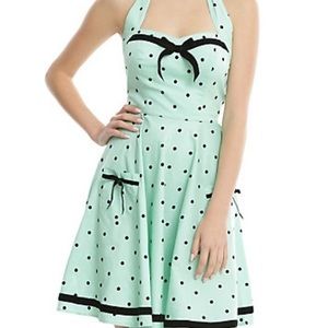 Polka dot halter mini dress